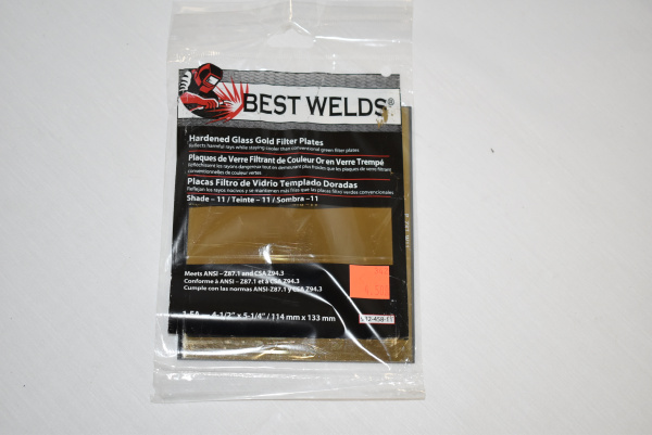 Best Welds 4x5 GOLD Hardened Glass Welding Lens Shade #12 [L047]